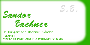 sandor bachner business card